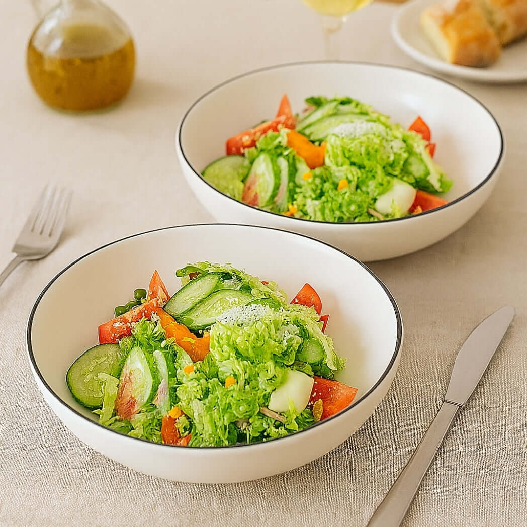 2'li Siyah Çizgili Salata Kasesi Homerest