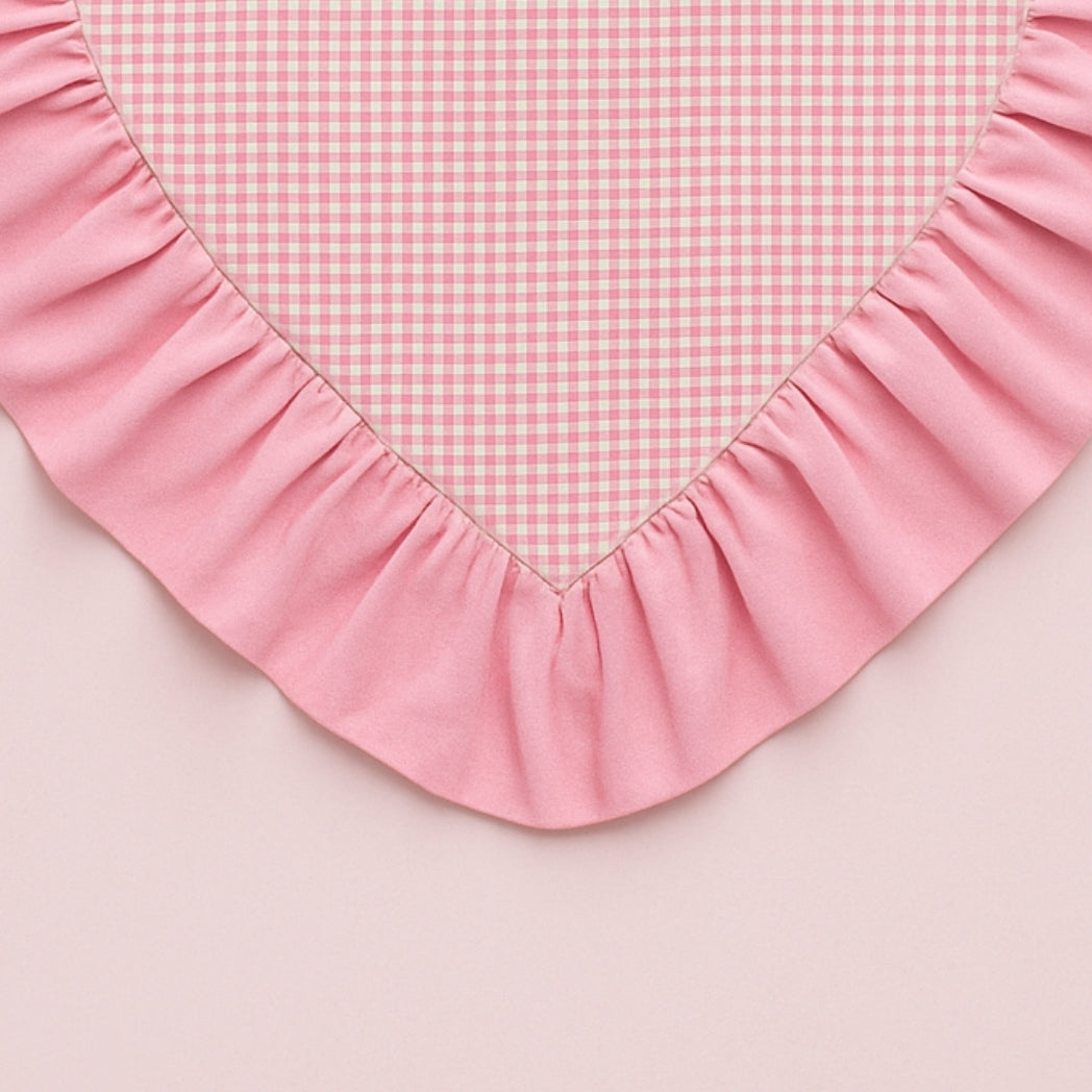 Pembe Fırfırlı Pötikare Kalp Amerikan Servis Homerest