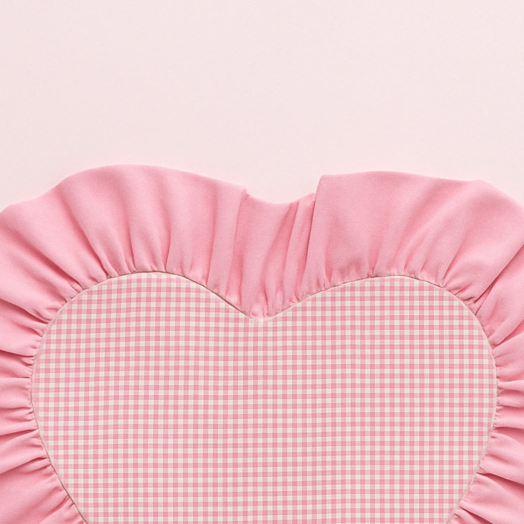 Pembe Fırfırlı Pötikare Kalp Amerikan Servis Homerest