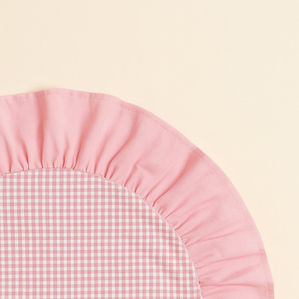 Pembe Fırfırlı Pötikare Yuvarlak Amerikan Servis Homerest
