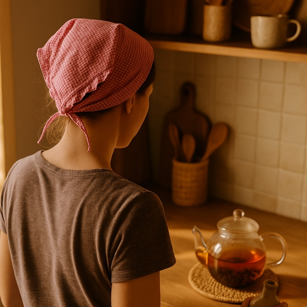 Pembe Pötikare Fırfırlı Aşçı Bandanası Homerest